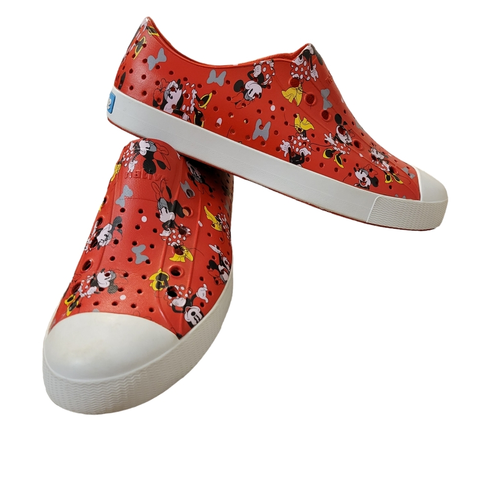 Native Red Minnie Mouse Disney Slip On Shoes